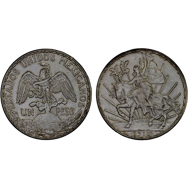 MEXICO: Estados Unidos, AR peso, 1913, Unc