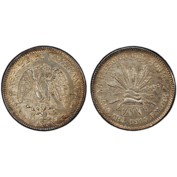 MEXICO: Revolutionary Issue, AR peso, Chihuahua, 1915-CHa, PCGS Unc details