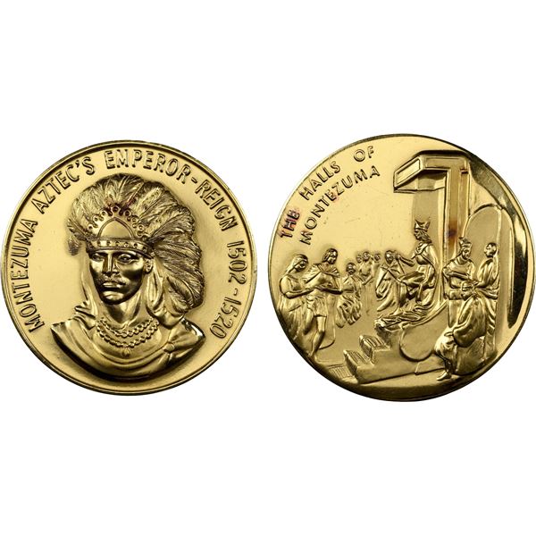 MEXICO: Estados Unidos, AV medal (41.53g), ND, NGC MS62