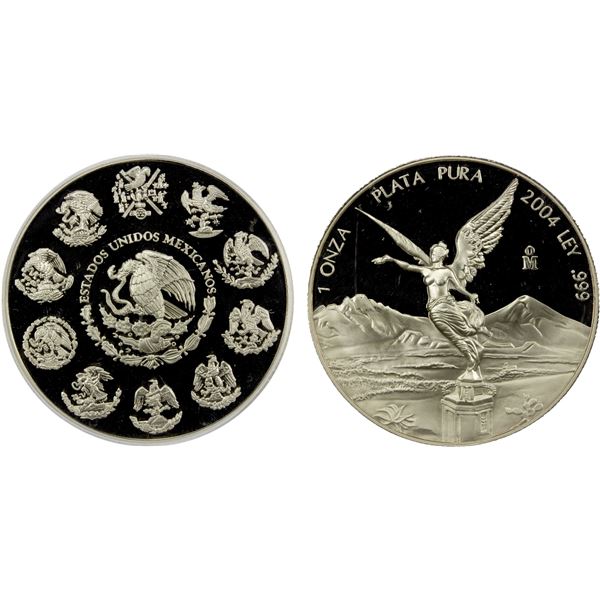 MEXICO: Estados Unidos, AR onza, 2004-Mo, PCGS Proof 68 DCAM