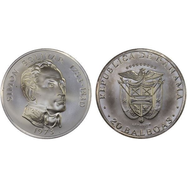 PANAMA: Republic, AR 20 balboas, 1973-FM, Choice Unc