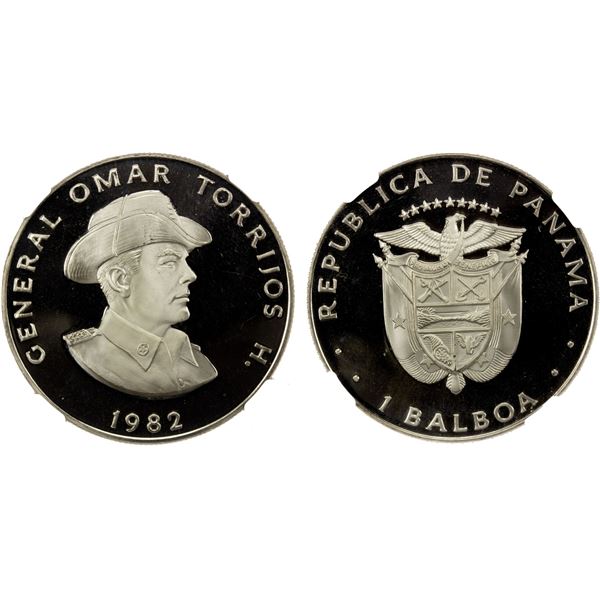 PANAMA: Republic, AR balboa, 1982, NGC Proof 68 Ultra Cameo