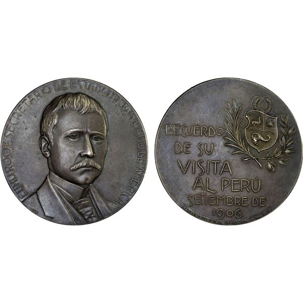 PERU: AR medal (140.8g), Lima, 1906, Unc