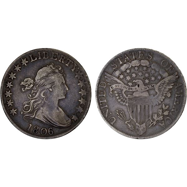 UNITED STATES: AR half dollar, 1806/5, VF