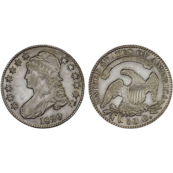 UNITED STATES: AR 50 cents, 1829, AU
