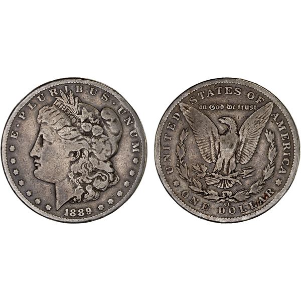 UNITED STATES: AR dollar, 1889-CC, Fine