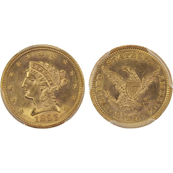 UNITED STATES: AV 2 1/2 dollars, 1897, PCGS MS61