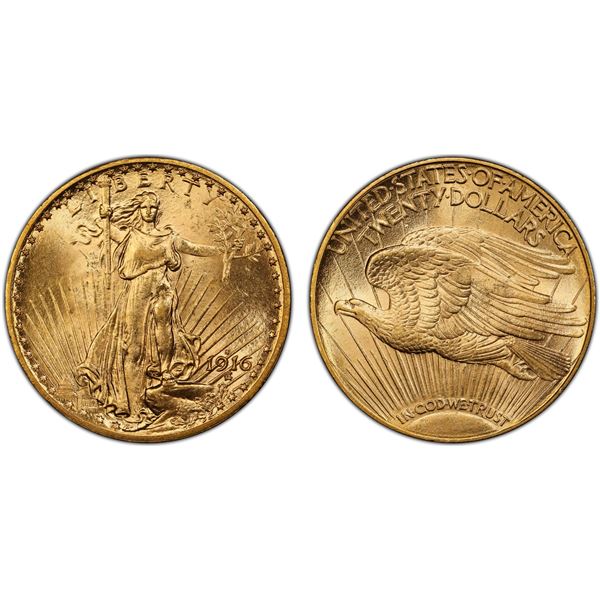 UNITED STATES: AV 20 dollars (double eagle), 1916-S, PCGS MS63