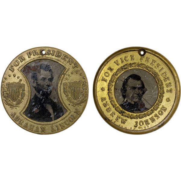 UNITED STATES: ferrotype token (4.03g), ND (1864), Choice XF
