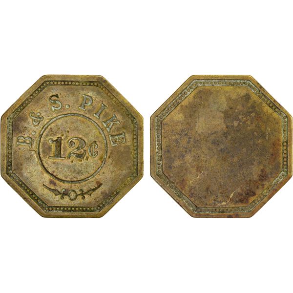 UNITED STATES: 12 cents token (5.10g), ND (ca. 1900?), VF