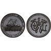 Image 1 : CEYLON: black vulcanite token, ND (1872), Unc