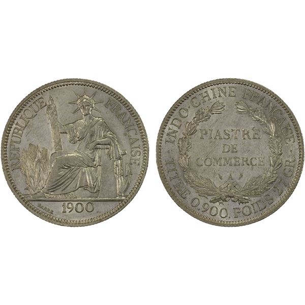 FRENCH INDOCHINA: French Colony, AR piastre, 1900-A, Unc
