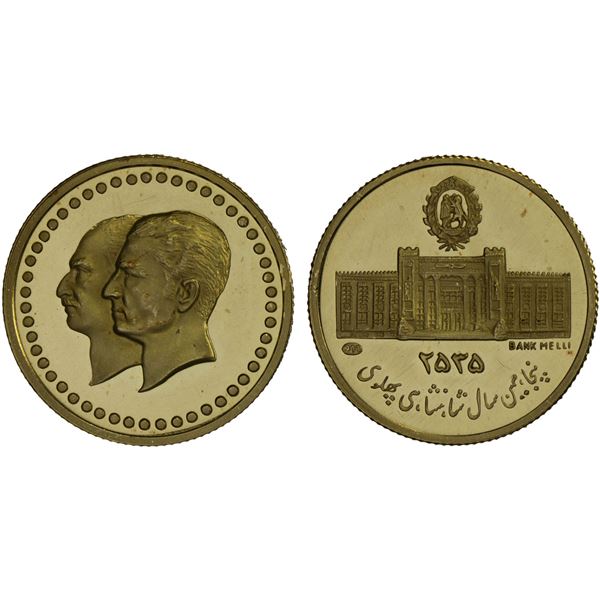 IRAN: Mohammad Reza Shah, 1941-1979, AV medal (2.52g), MS2535 (1976), Proof