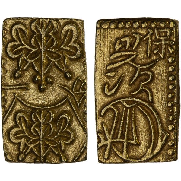 JAPAN: Tenpo, 1830-1844, AV bu (2.78g), Edo Mint, XF