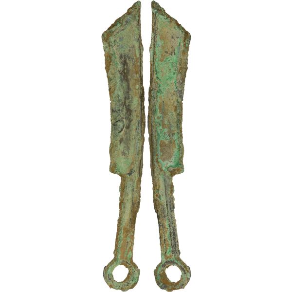 WARRING STATES: State of Yan, 600-400 BC, AE knife money (15.29g), XF
