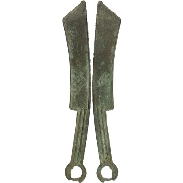 WARRING STATES: State of Yan, 600-400 BC, AE knife money (15.29g), XF