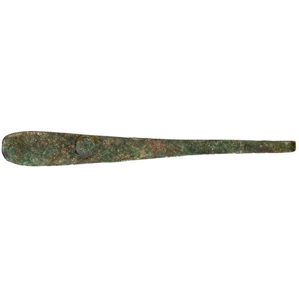 WARRING STATES: AE belt hook (86.05g), ca. 3rd-1st century BC, VF