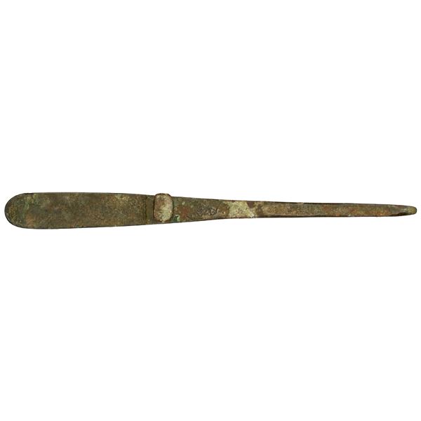 WARRING STATES: AE belt hook (76.34g), ca. 3rd-1st century BC, VF