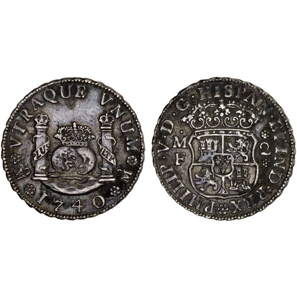 CHINA: CHOPMARKED COINS: MEXICO: Felipe V, 1700-1746, AR 2 reales, Mexico City, 1740-Mo, XF