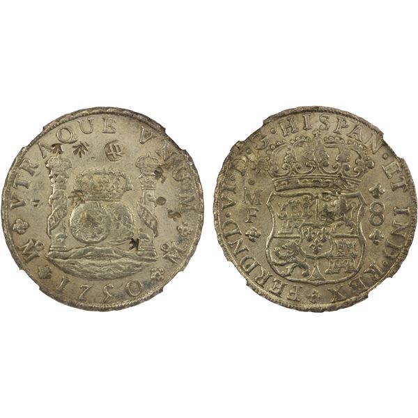 CHINA: CHOPMARKED COINS: MEXICO: Fernando VI, 1746-1759, AR 8 reales, 1750-Mo, NGC AU details (Chopm