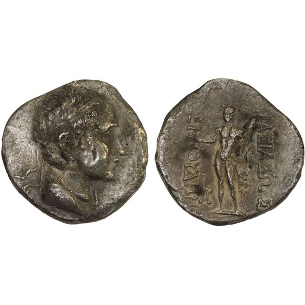 BACTRIA: Euthydemos II, ca. 185-180 BC, AR tetradrachm (13.49g), VF