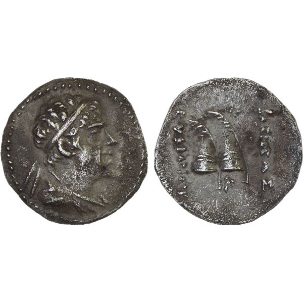 BACTRIA: Eukratides I Megas, ca. 170-145 BC, AR obol (0.65g)