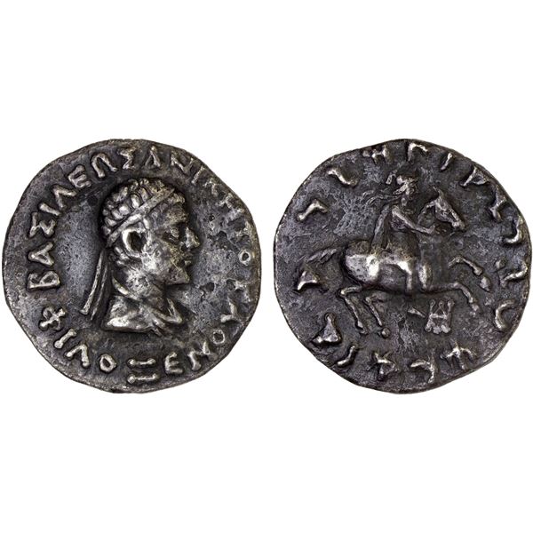 BACTRIA: Philoxenos Aniketos, ca. 110-80 BC, AR tetradrachm (8.63g), VF