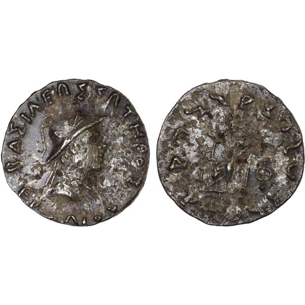 BACTRIA: Hermaios Soter, ca. 90-70 BC, AR tetradrachm (9.47g), Choice VF