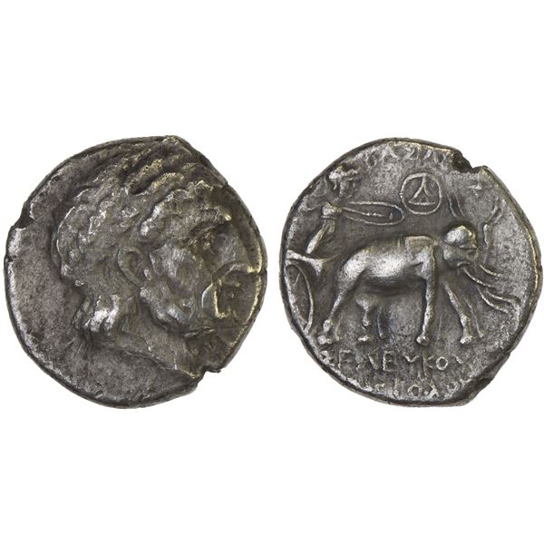 SELEUKID KINGDOM: Seleukos I Nikator & Antiochos I Soter, 294-281 BC, AR drachm (2.96g), Aï Khanoum,