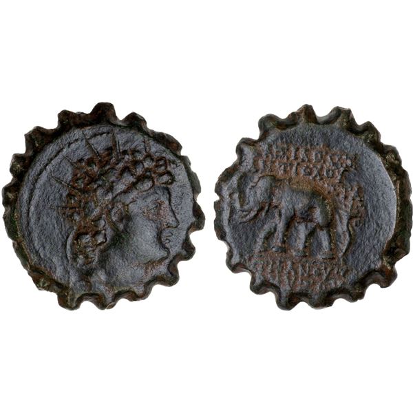 SELEUKID KINGDOM: Antiochos VI Dionysos, 144-142 BC, serrate AE21 (7.23g), Antioch on the Orontes, V