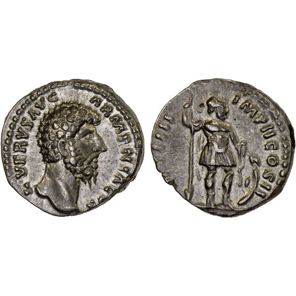 ROMAN EMPIRE: Lucius Verus, 161-169 AD, AR denarius (3.33g), Rome, 163-164 AD, XF-AU