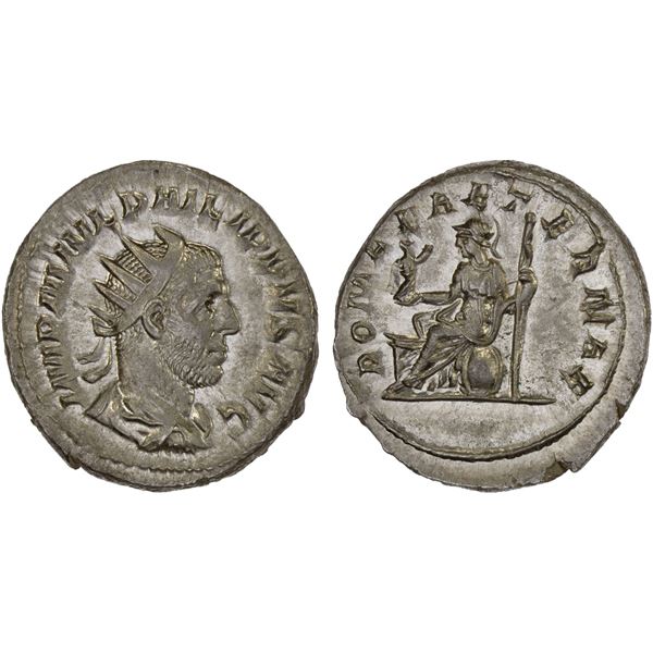 ROMAN EMPIRE: Philip I, 244-249 AD, AR antoninianus (4.46g), Rome, 244-247 AD, AU-UNC