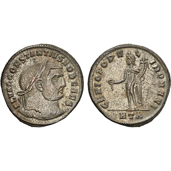 ROMAN EMPIRE: Constantius I Chlorus, as caesar, 293-305 AD, silvered BI nummus (10.88g), Heraclea, 2
