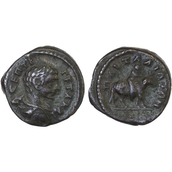 ROMAN PROVINCIAL, THRACE: Pautalia, Geta, as caesar, 198-209, AE19 (3.94g), VF
