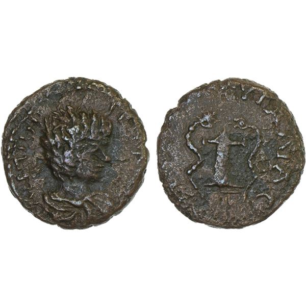 ROMAN PROVINCIAL, THRACE: Pautalia, Geta, as caesar, 198-209, AE17 (3.53g), VF