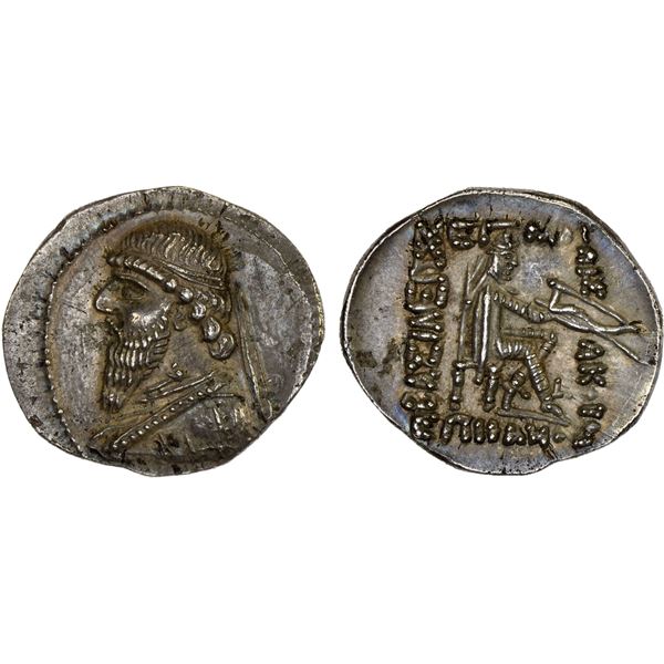 PARTHIAN KINGDOM: Mithradates II, ca. 123-88 BC, AR drachm (4.08g), Ekbatana, XF-AU
