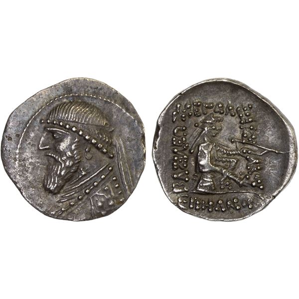 PARTHIAN KINGDOM: Mithradates II, ca. 123-88 BC, AR drachm (3.96g), Ekbatana, VF-XF
