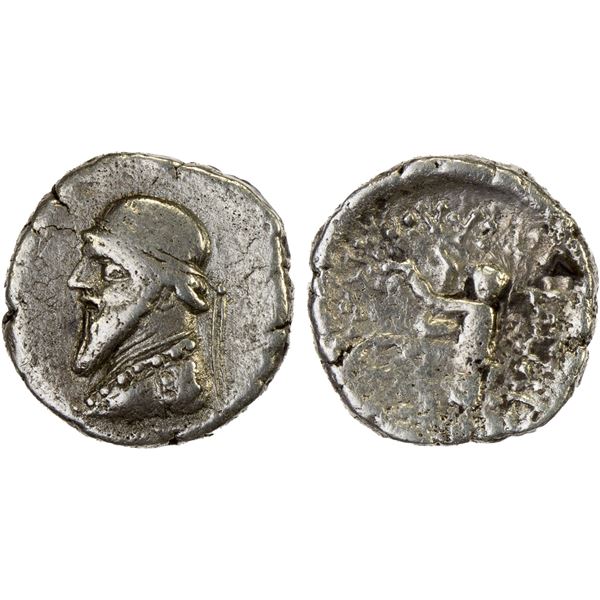 PARTHIAN KINGDOM: Mithradates II, ca. 123-88 BC, AR hemidrachm (2.05g), F-VF