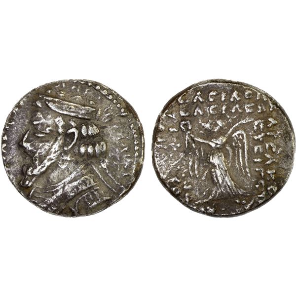 PARTHIAN KINGDOM: Vonones I, AD 8-12, AR tetradrachm (11.45g), SE32x, crude VF
