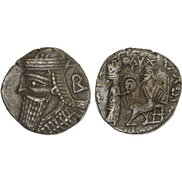 PARTHIAN KINGDOM: Vologases IV, AD 147-191, AR tetradrachm (13.15g), Seleukeia on the Tigris, SE499 