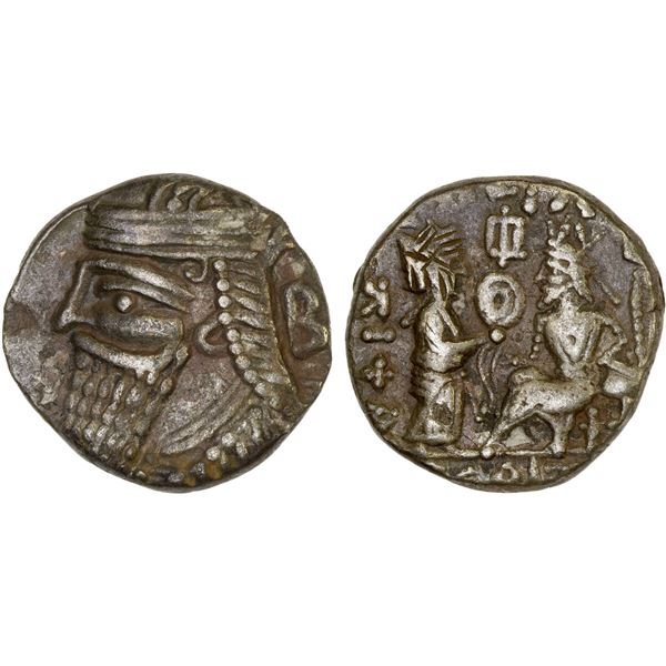 PARTHIAN KINGDOM: Vologases IV, AD 147-191, AR tetradrachm (13.15g), Seleukeia on the Tigris, SE500 