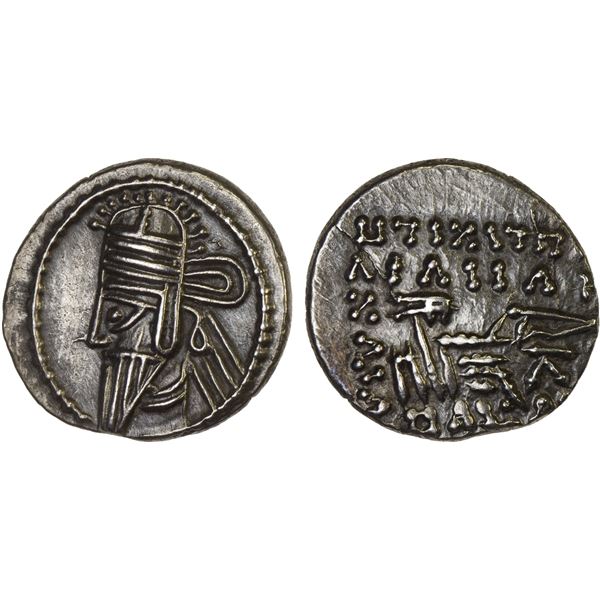 PARTHIAN KINGDOM: Osroes II, 190-208, AR drachm (3.80g), bold XF