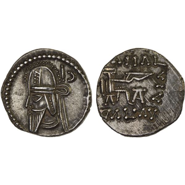 PARTHIAN KINGDOM: Vologases VI, AD 208-228, AR drachm (3.71g), bold XF