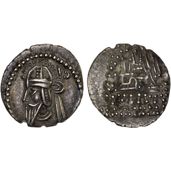 PARTHIAN KINGDOM: Vologases VI, 208-228 AD, AR drachm (3.32g), Ekbatana, VF-XF