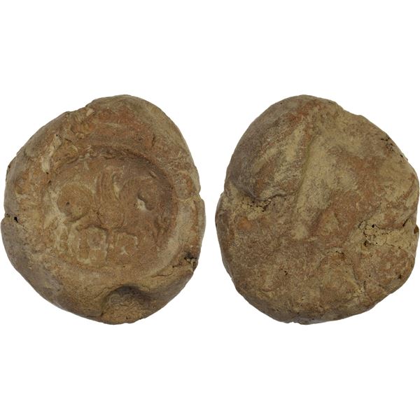 SASANIAN KINGDOM: clay bulla (32.21g), Choice VF