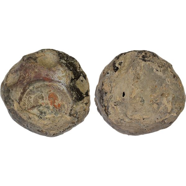 SASANIAN KINGDOM: clay bulla (32.21g), VF