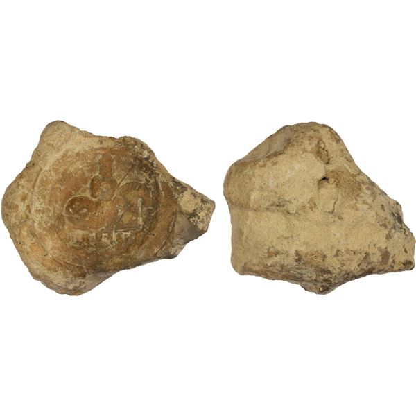 SASANIAN KINGDOM: clay bulla (109.24g), F-VF