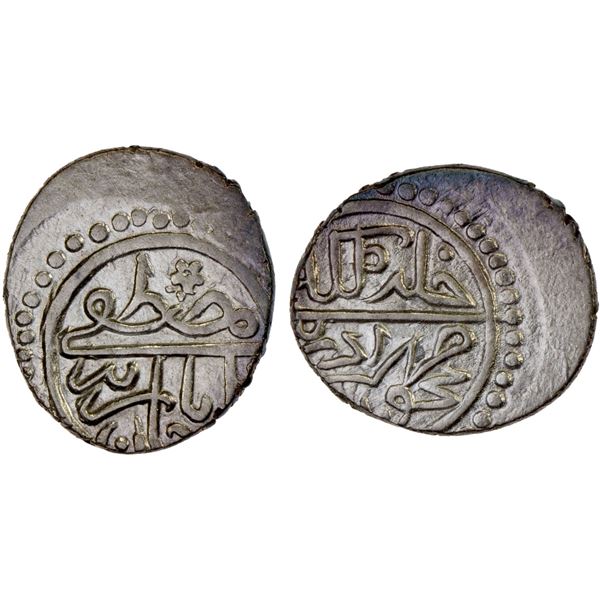 OTTOMAN EMPIRE: Mustafa Çelebi, 1419-1422, AR akçe, Edirne, AH824, XF-AU