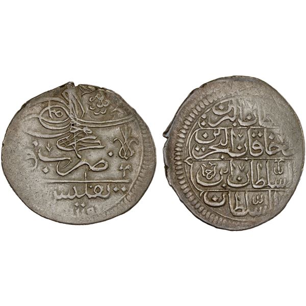 OTTOMAN: GEORGIA: Ahmad III, 1703-1730, AR abbasi (16 para) (5.42g), Tiflis (Tbilisi), AH1115, VF