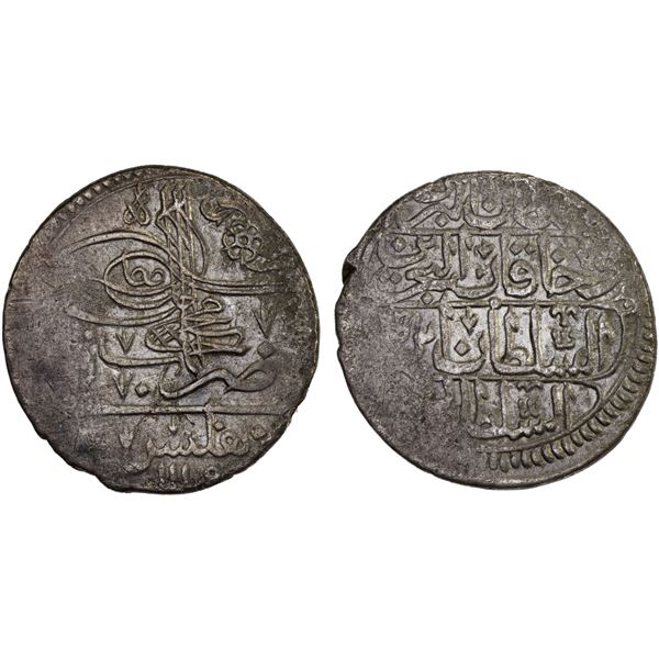 OTTOMAN: GEORGIA: Ahmad III, 1703-1730, AR abbasi (16 para) (5.16g), Tiflis (Tbilisi), AH1115, VF